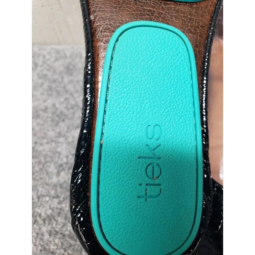 Tieks By Gavrieli Women Flat Ballet 8 Obsidian Black Patent Slip On Comfort Shoe